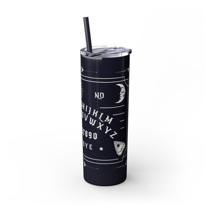 Ouija Gothic Black Skinny Tumbler with Straw, 20oz , Gothic Drinkware