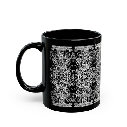 Ornamental Gothic Pattern Black Ceramic Coffee Mug (11oz)