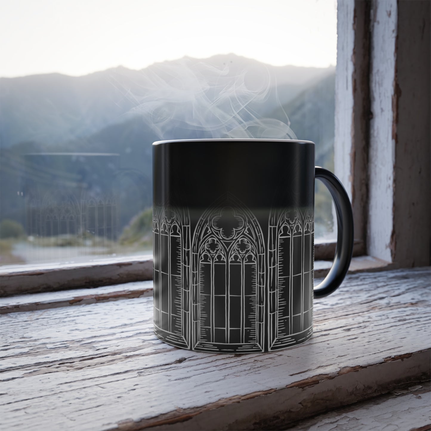 Cathedral Noir - Color Morphing Gothic Mug, 11oz