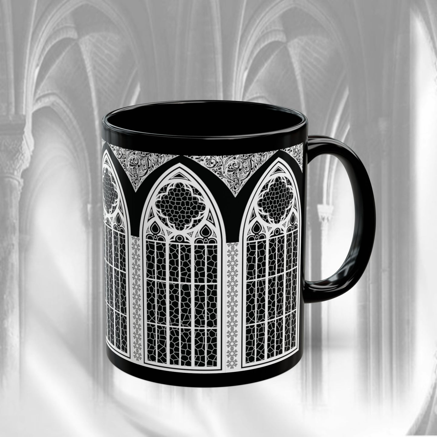 Black Cathedral Noir Mug - Gothic Mug , 11oz