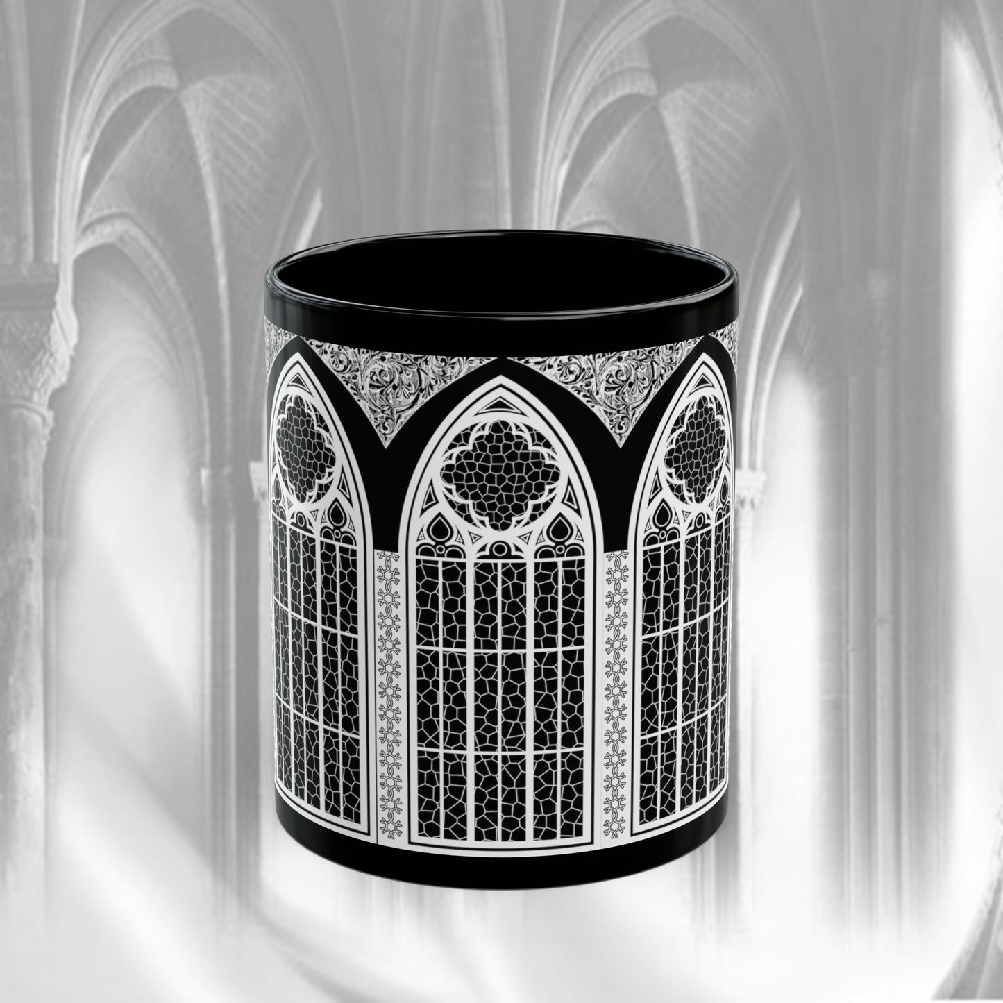 Black Cathedral Noir Mug - Gothic Mug , 11oz