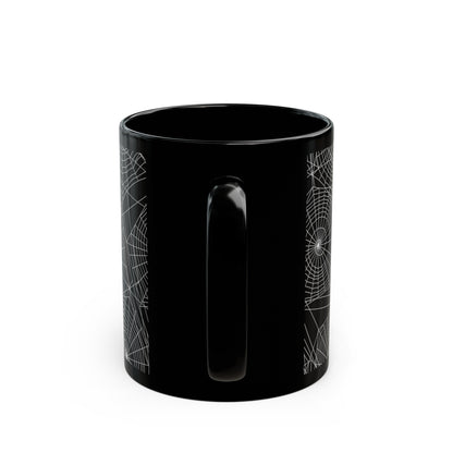 Spider Webs Black Ceramic Coffee Mug (11oz), Gothic Mug, Witchy Mug