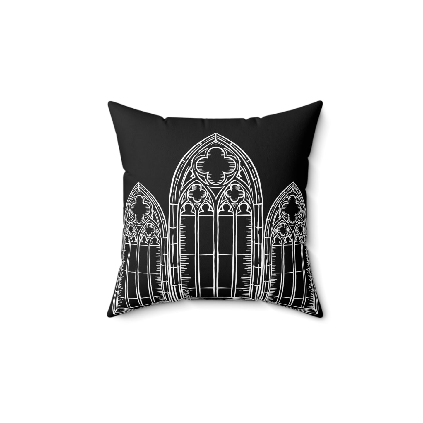 Cathedral Noir - Spun Polyester Gothic Square Pillow