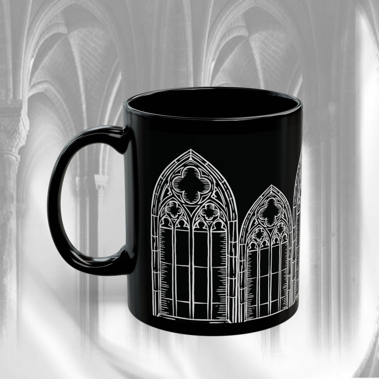 Black Cathedral Noir Mug - Gothic Mug , 11oz, 15 oz