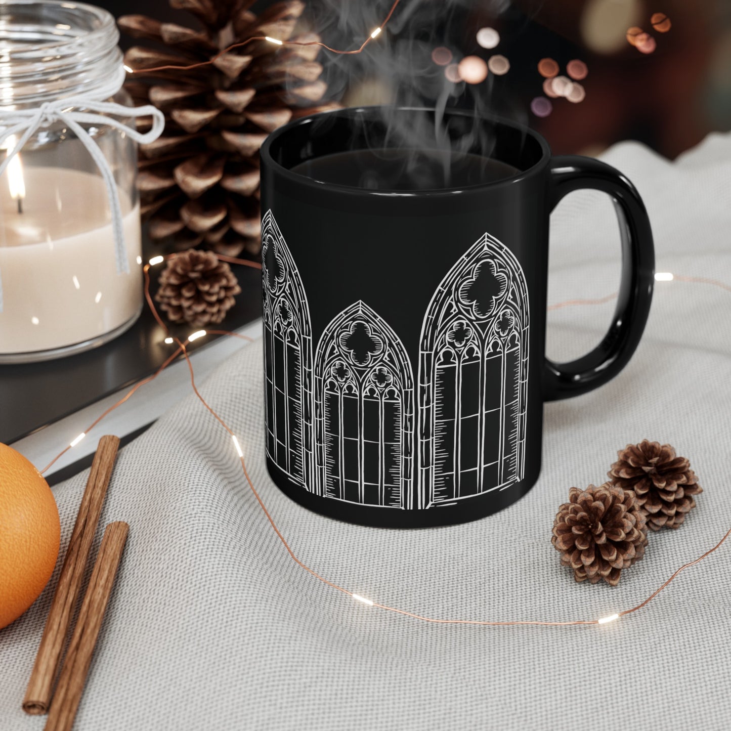 Black Cathedral Noir Mug - Gothic Mug , 11oz, 15 oz