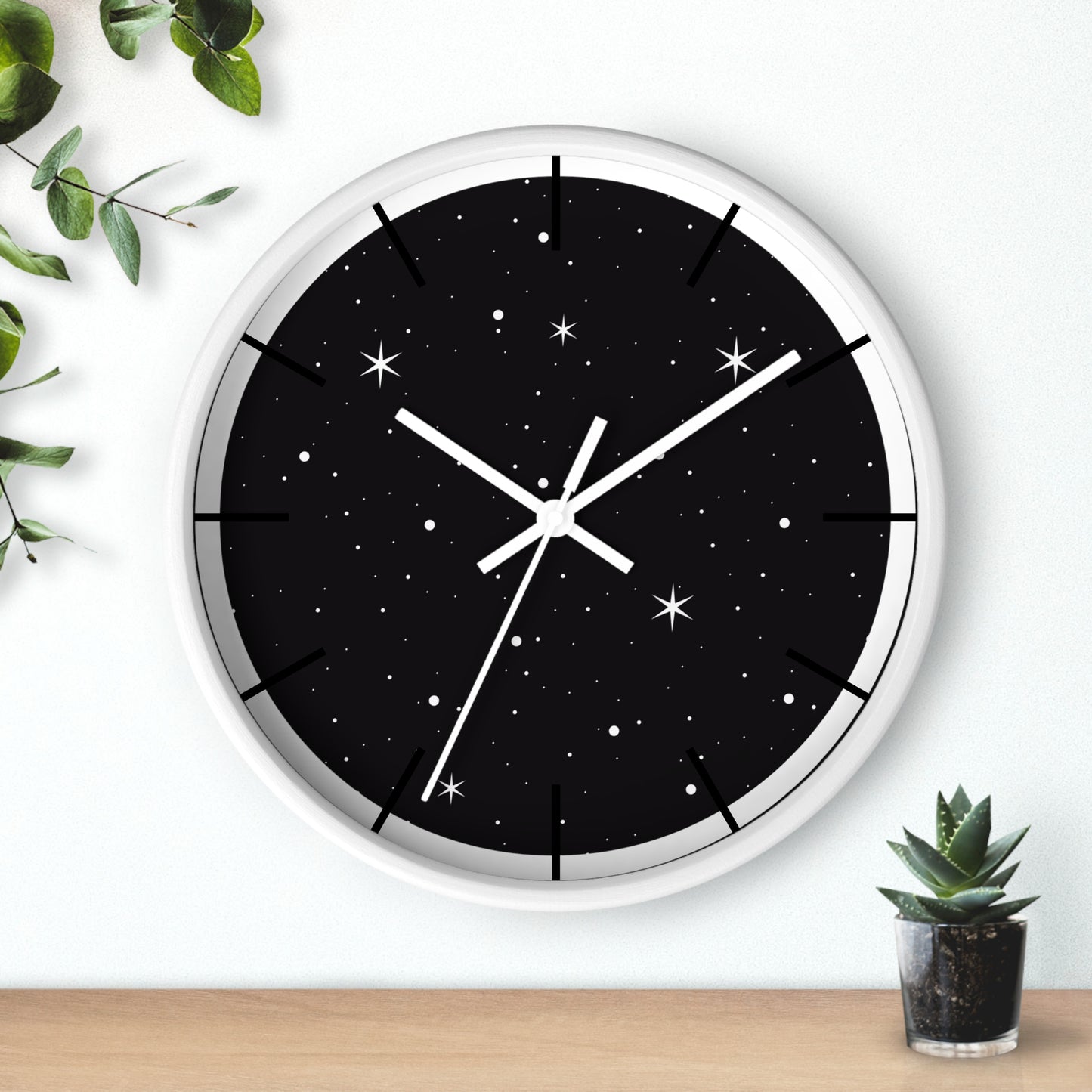 Full Moon Black Wall Clock, Gothic Clock, Witchy Clock