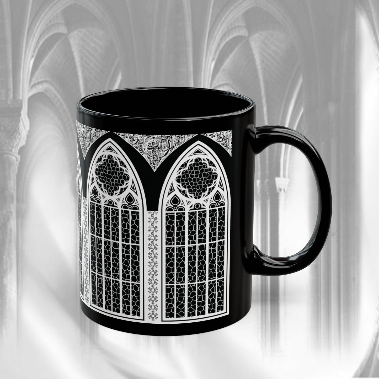 Black Cathedral Noir Mug - Gothic Mug , 11oz