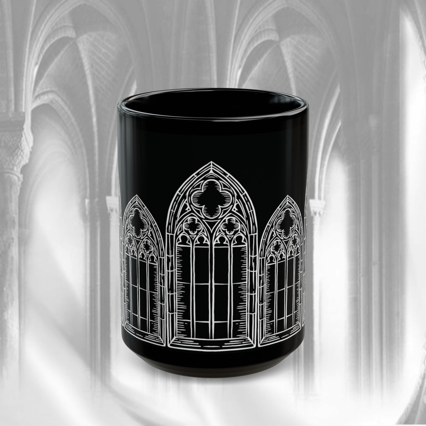 Black Cathedral Noir Mug - Gothic Mug , 11oz, 15 oz