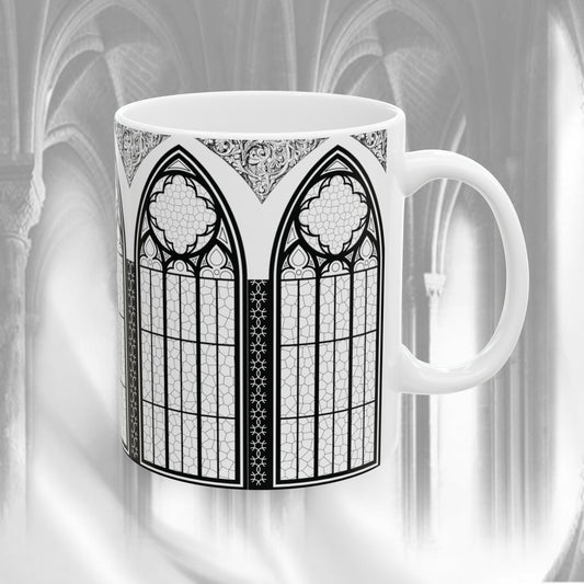 Cathedral Noir - Gothic Ceramic Mug, 11oz