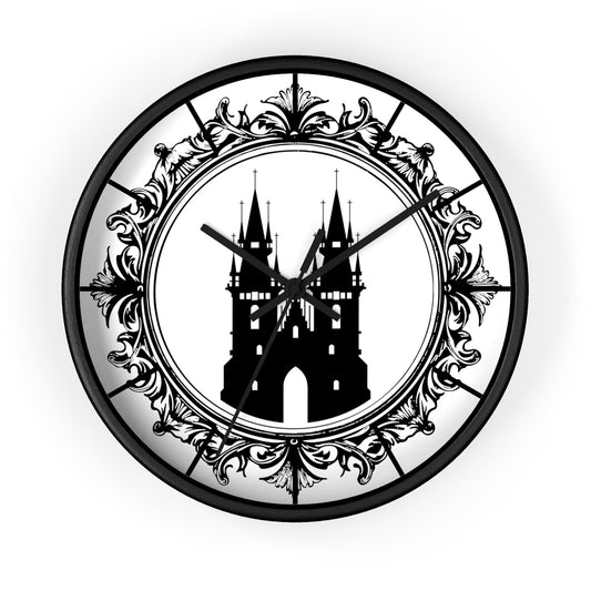 Cathedral Noir Wall Clock, Gothic Clock