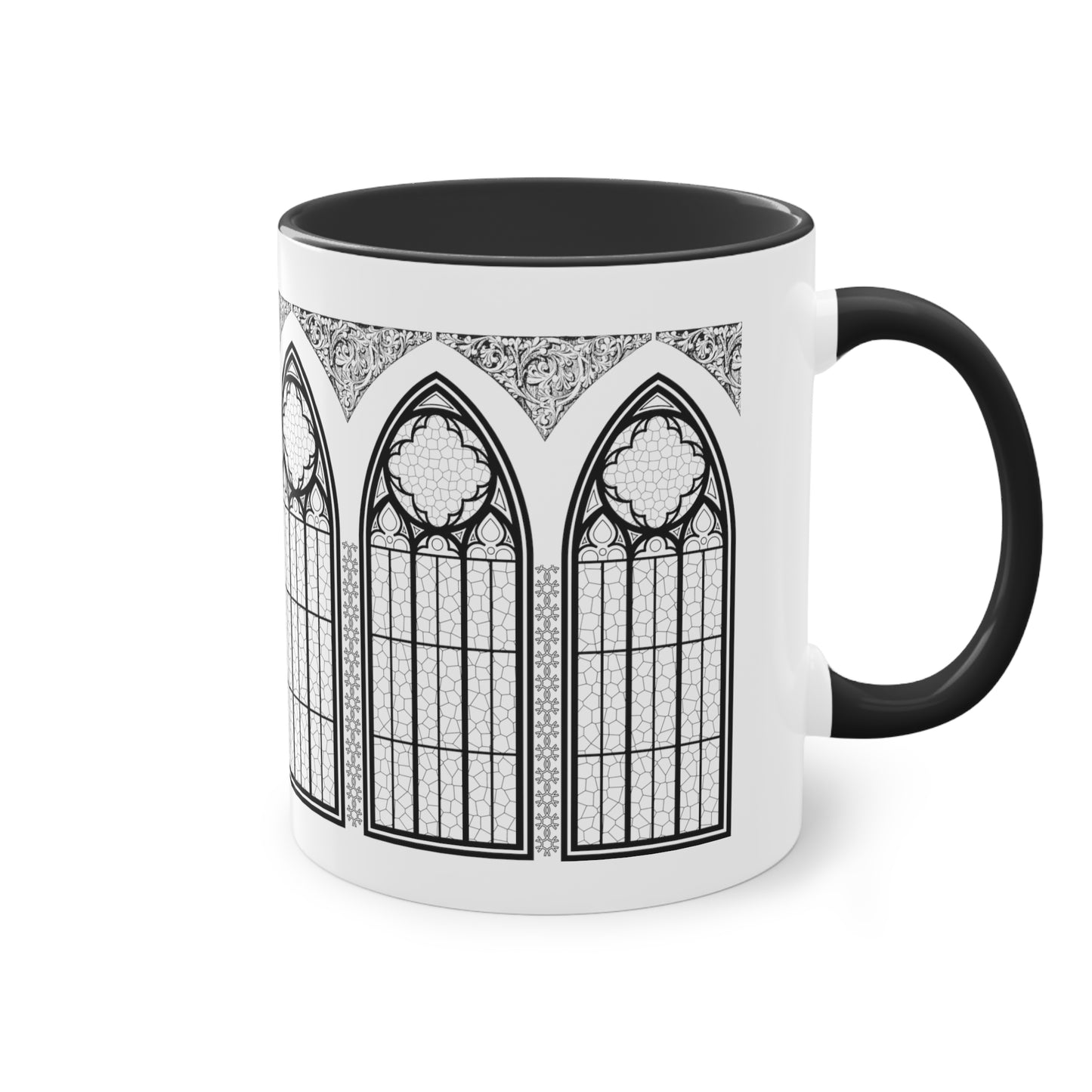 Cathedral Noir - Gothic Ceramic Coffee Mug, 11oz, Made in EU