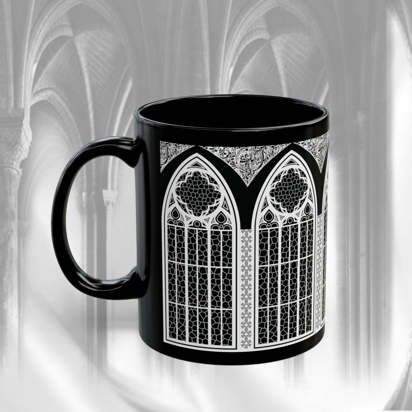 Black Cathedral Noir Mug - Gothic Mug , 11oz