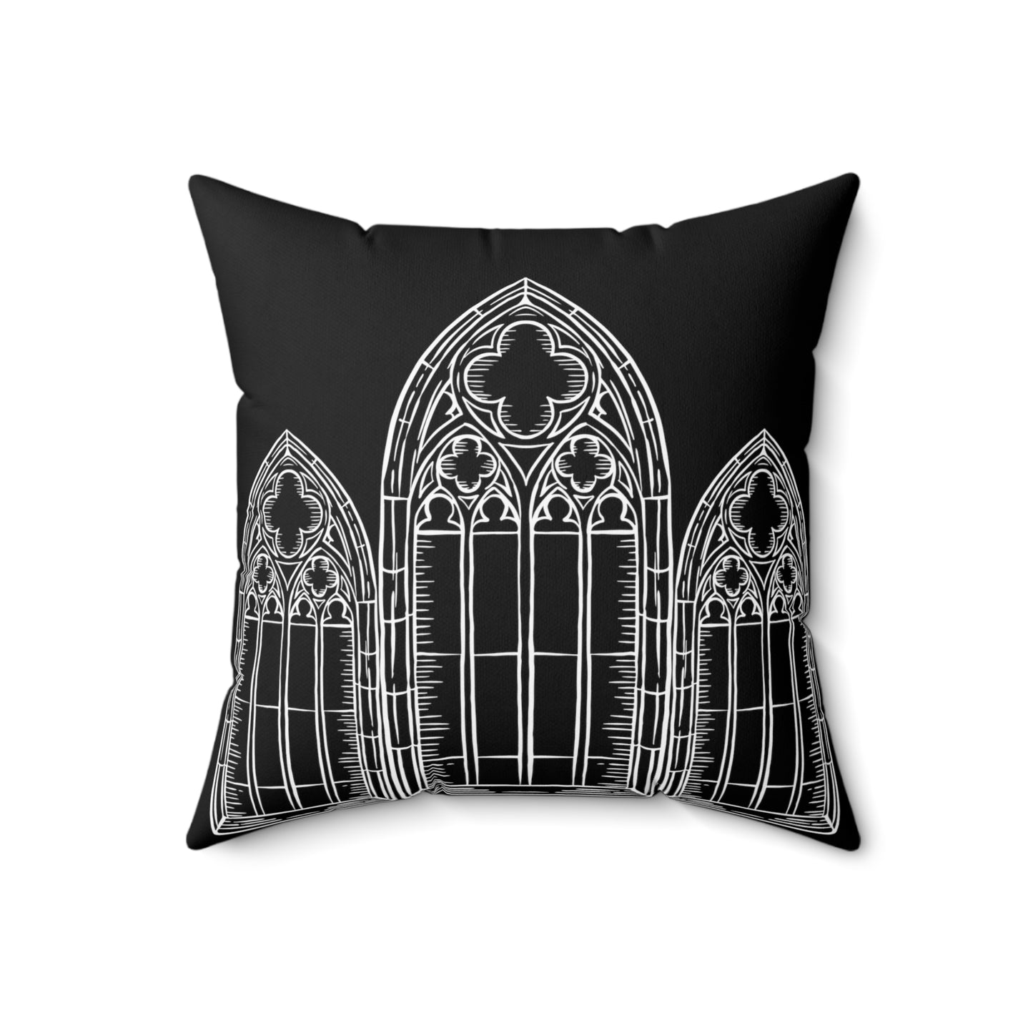 Cathedral Noir - Spun Polyester Gothic Square Pillow