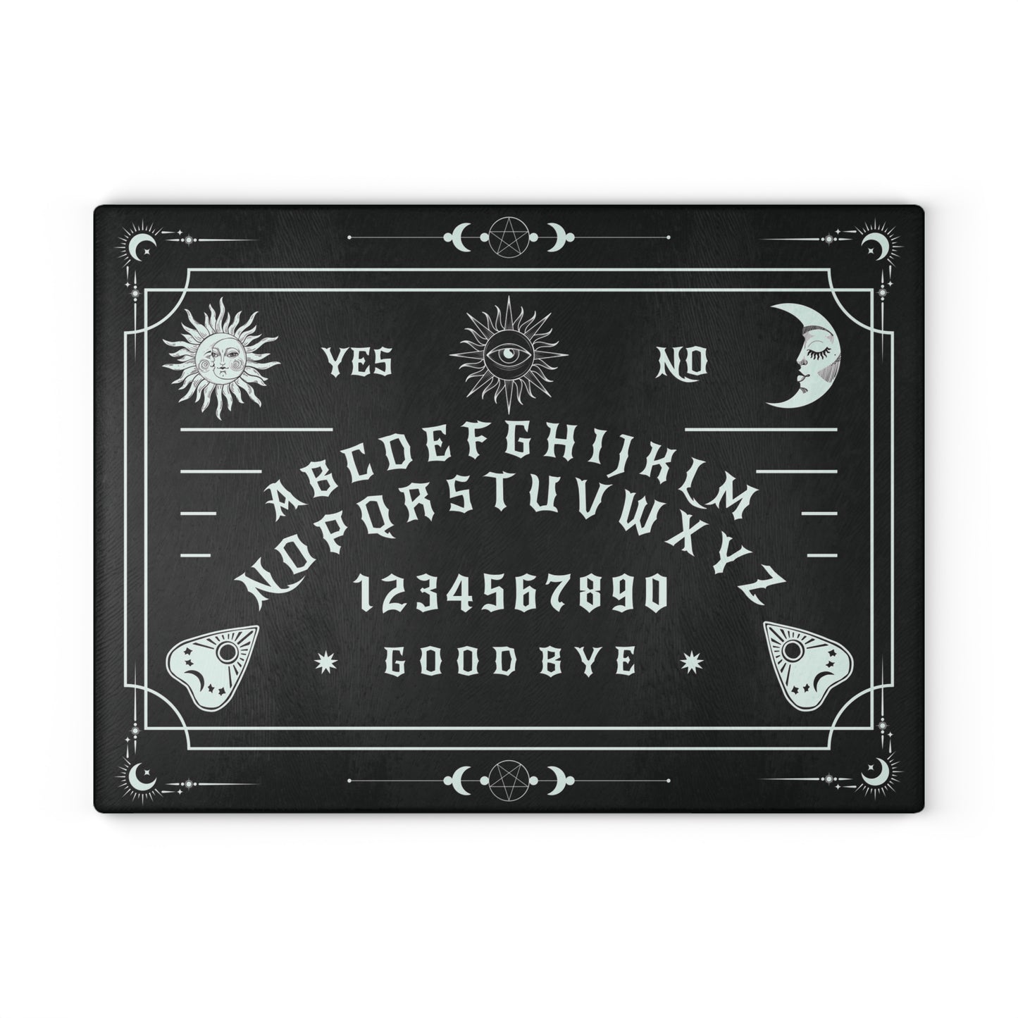 Ouija Spirit Board Glass Cutting Board, Gothic Kitchen