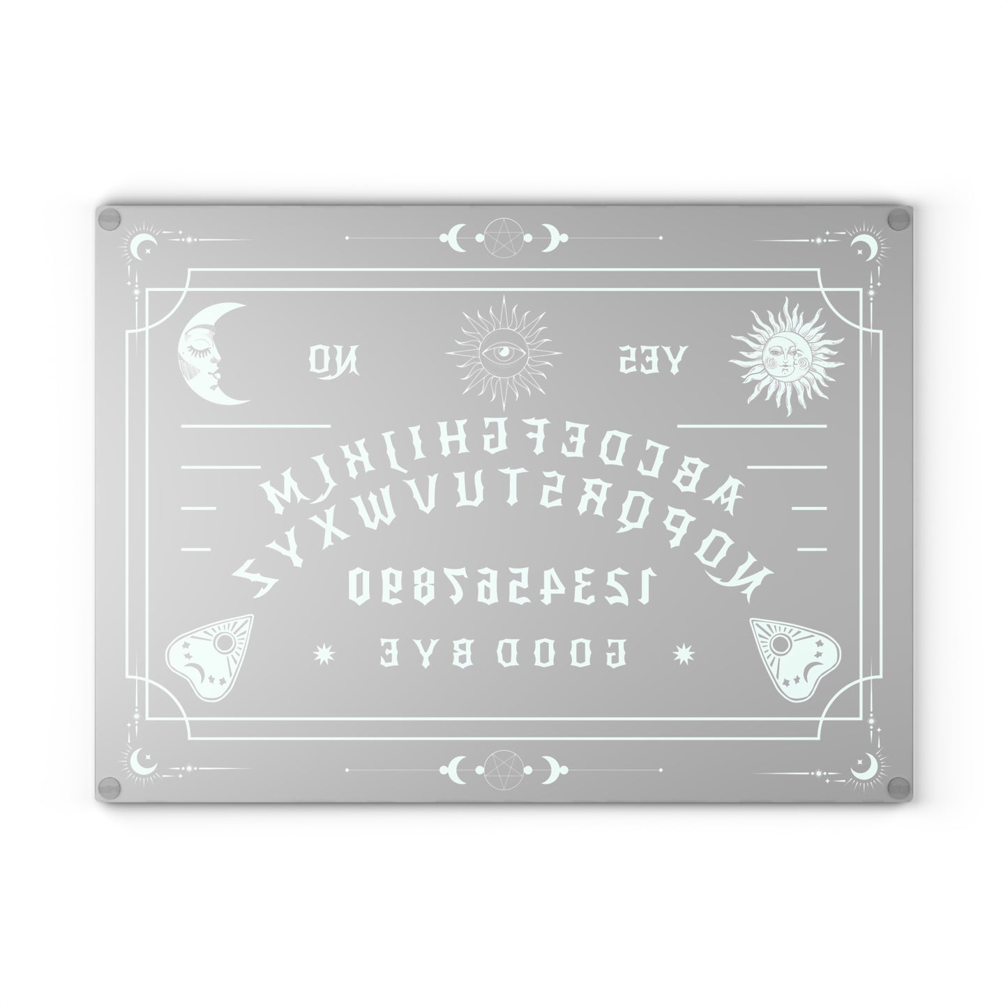 Ouija Spirit Board Glass Cutting Board, Gothic Kitchen