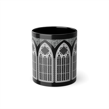 Cathedral Noir - Black Coffee Mug , Gothic Mug , 11oz, Made in EU