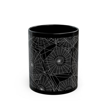 Spider Webs Black Ceramic Coffee Mug (11oz), Gothic Mug, Witchy Mug