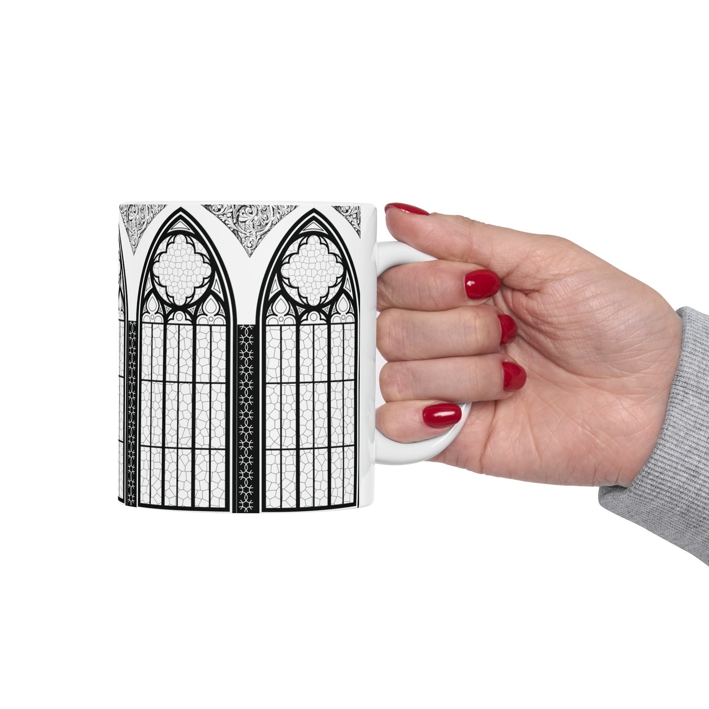 Cathedral Noir - Gothic Ceramic Mug, 11oz