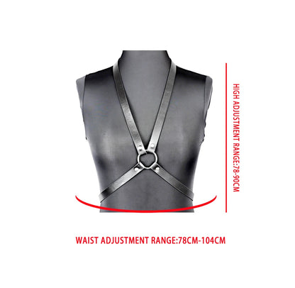 Thana - Gothic PU Leather Chest Harness Belt