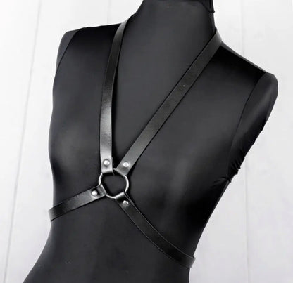 Thana - Gothic PU Leather Chest Harness Belt