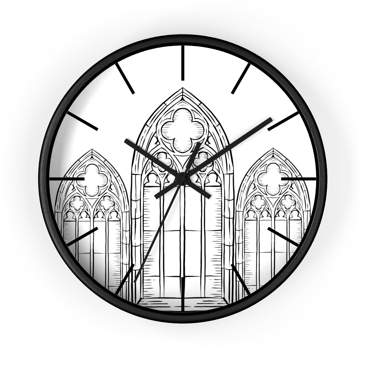 Cathedral Noir Wall Clock, Gothic Clock