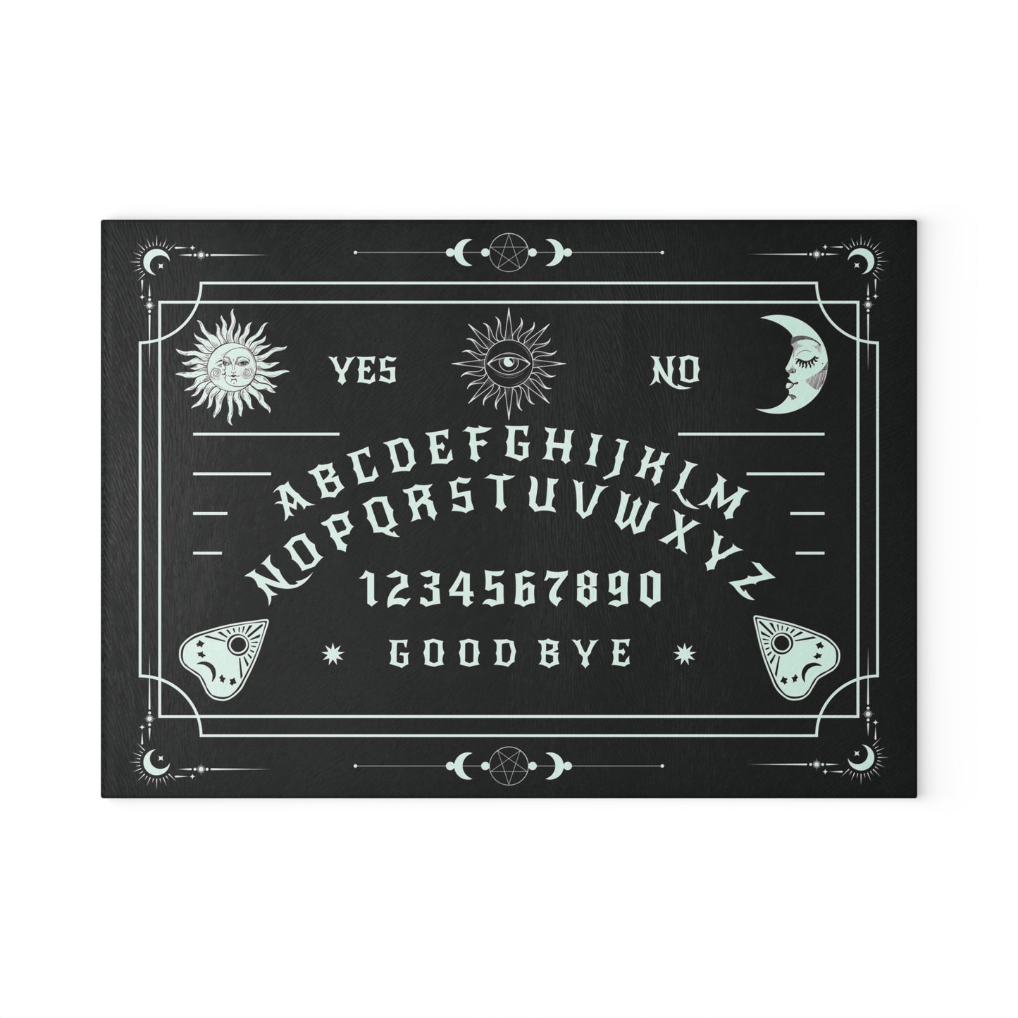 Ouija Spirit Board Glass Cutting Board, Gothic Kitchen