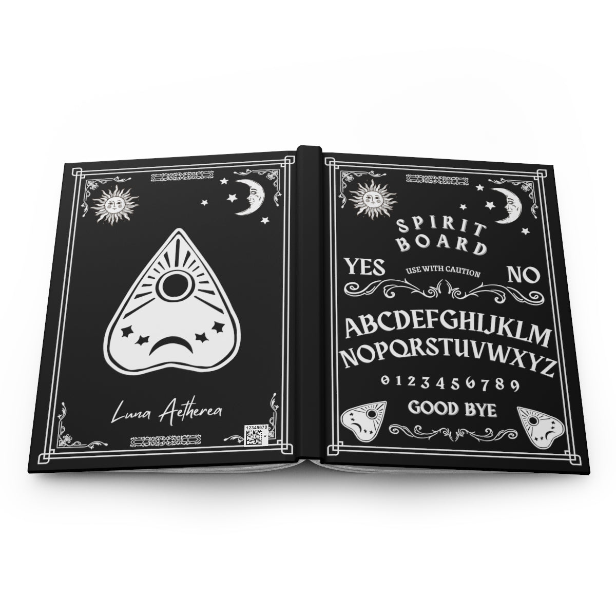 Ouija Spirit Board Hardcover Journal Matte, Gothic Notebook