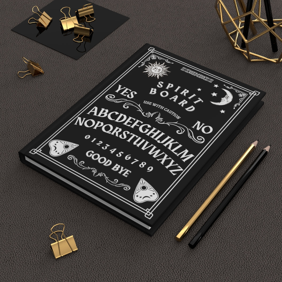 Ouija Spirit Board Hardcover Journal Matte, Gothic Notebook