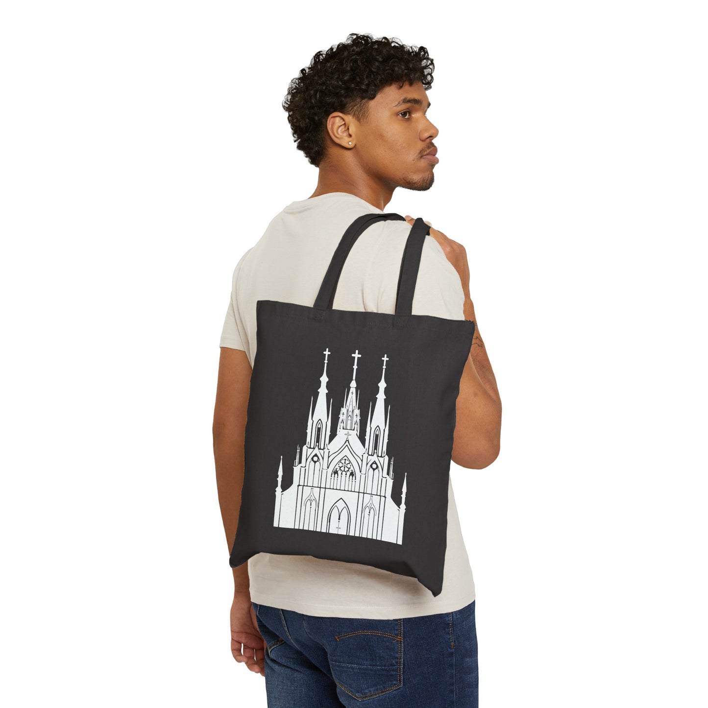 Cathedral Noir - Gothic Cotton Canvas Bag