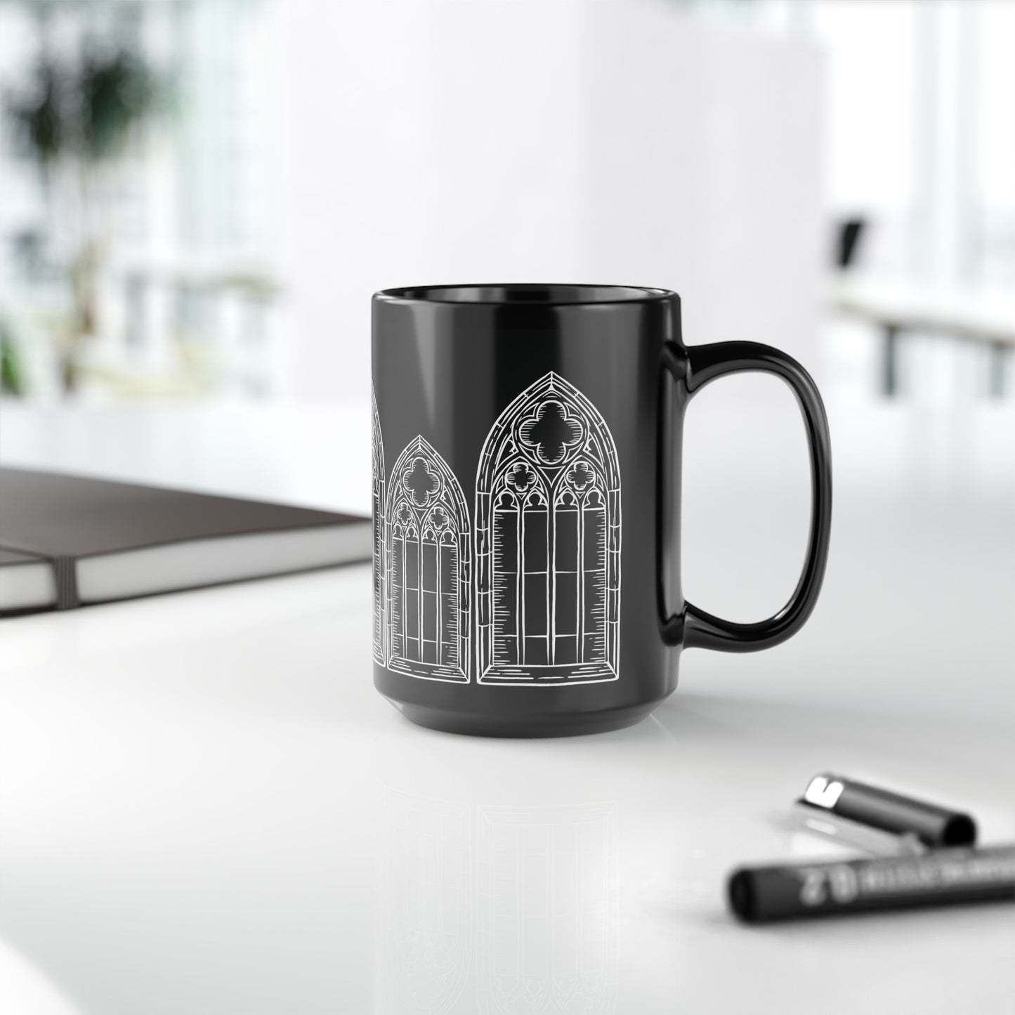 Black Cathedral Noir Mug - Gothic Mug , 11oz, 15 oz