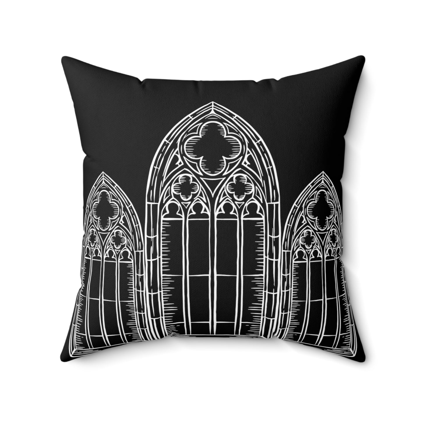 Cathedral Noir - Spun Polyester Gothic Square Pillow