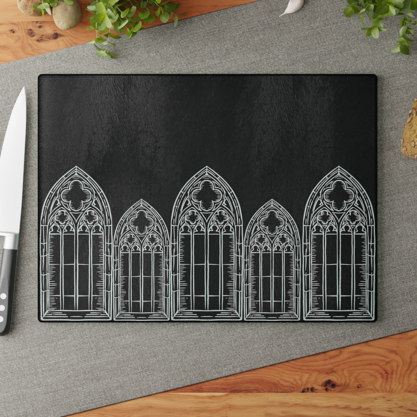 Cathedral Noir - Gothic Glass Cutting Board