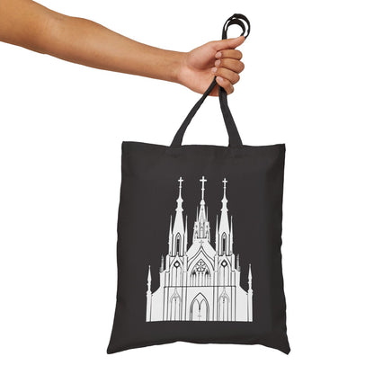 Cathedral Noir - Gothic Cotton Canvas Bag