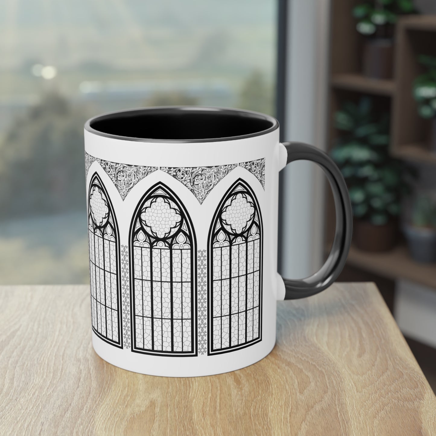 Cathedral Noir - Gothic Ceramic Coffee Mug, 11oz, Made in EU