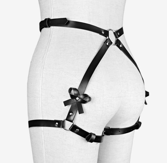 Annis -  Gothic Garter PU Leather Harness , Suspenders