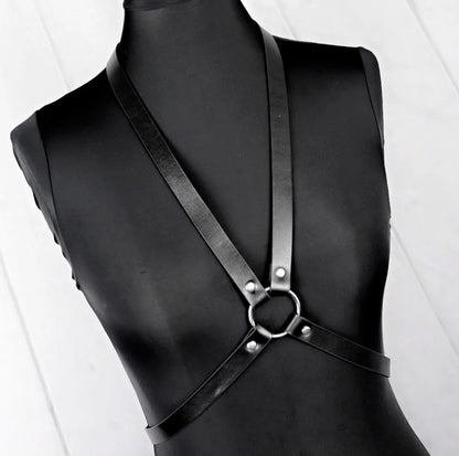 Thana - Gothic PU Leather Chest Harness Belt