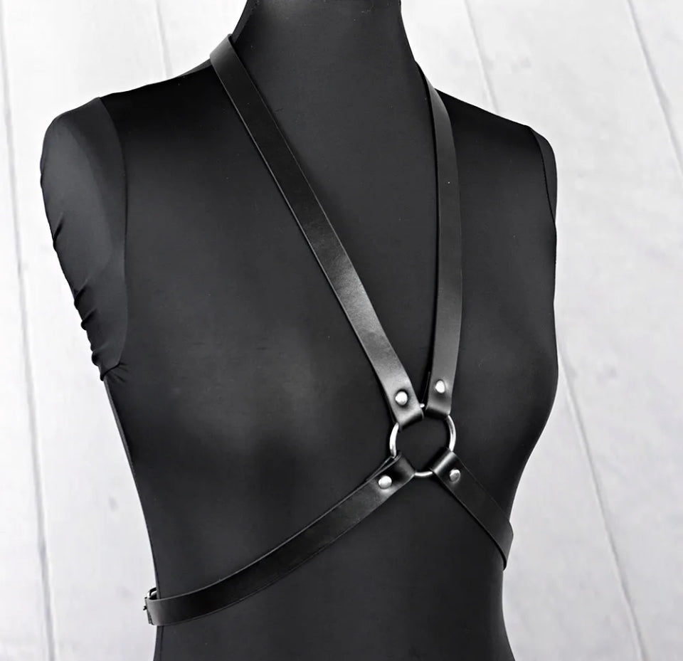 Thana - Gothic PU Leather Chest Harness Belt