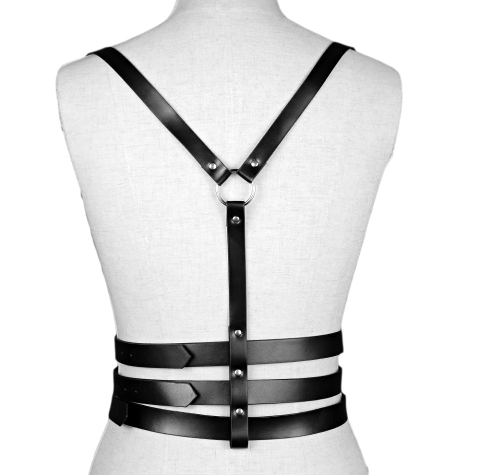 Seraphina - Gothic PU Leather Chest Harness Belt