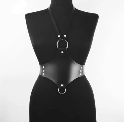 Striga - Gothic PU Leather Harness Belt, O-Ring