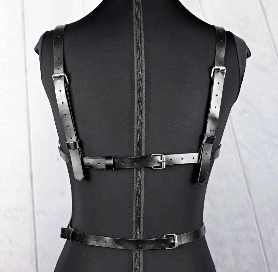 Lilandra - Gothic Chest Harness Belt , PU Leather