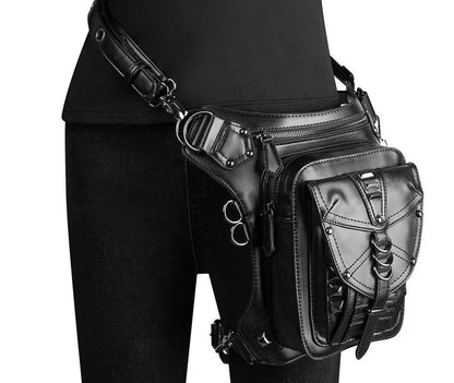 PU Leather Gothic Techwear Handmade Convertible Bag