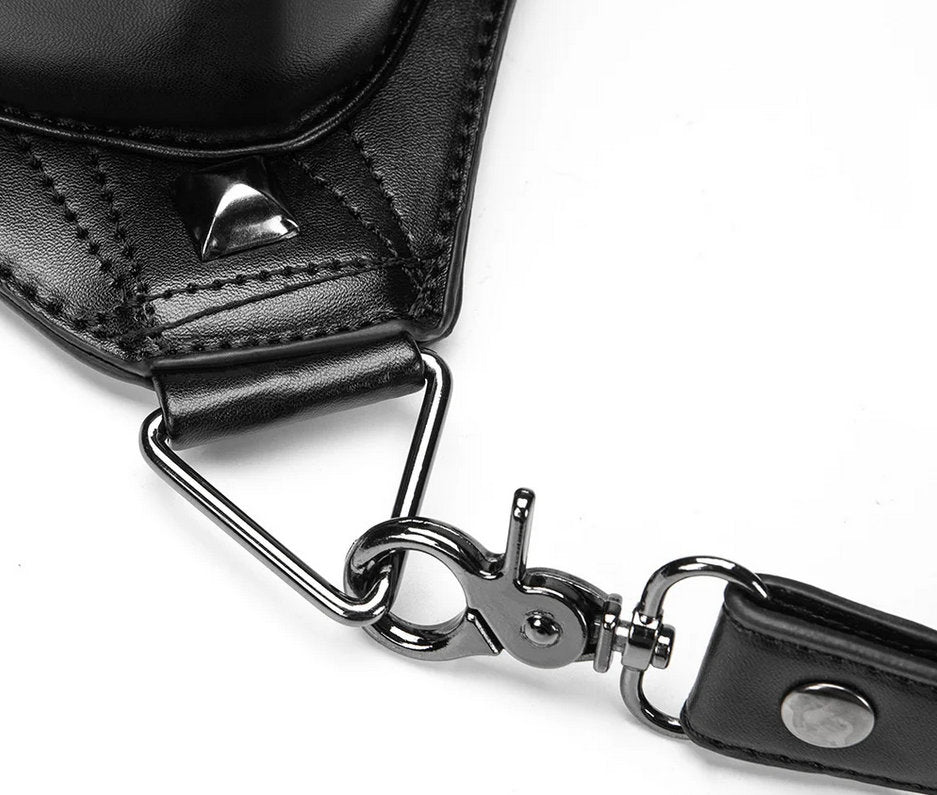 PU Leather Gothic Techwear Handmade Convertible Bag