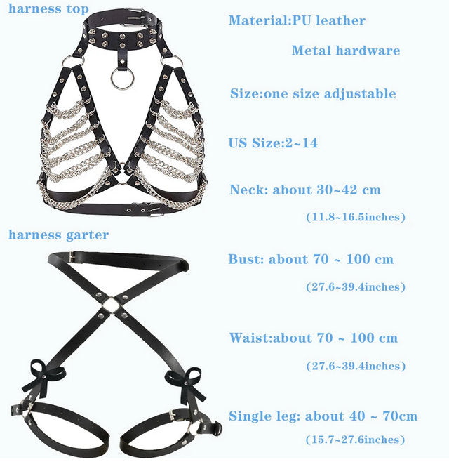 Desdemona - Gothic Chest Harness, PU Leather