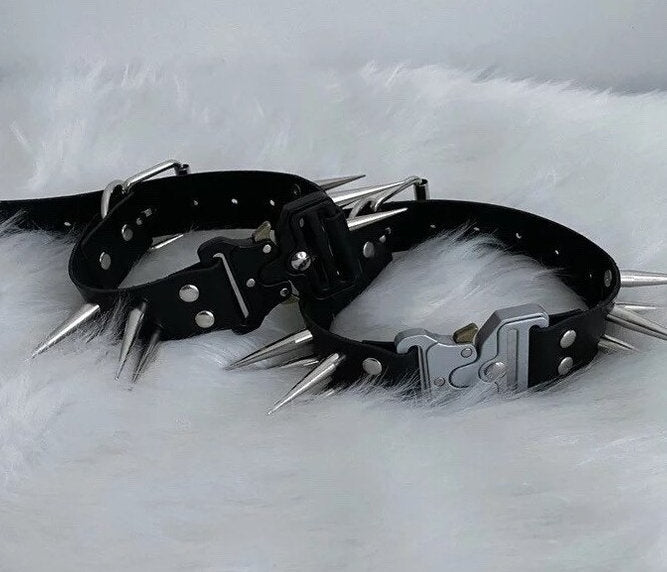 Ash - Shadow Sentinel - Handmade Techwear Stainless Steel Buckle Choker