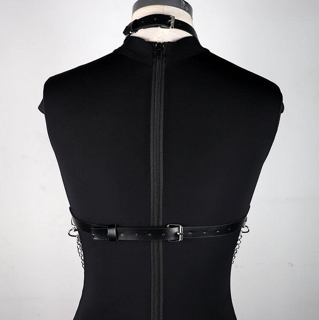 Marbas - Gothic PU Leather Chest Harness Belt