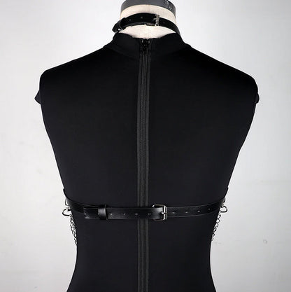 Marbas - Gothic PU Leather Chest Harness Belt