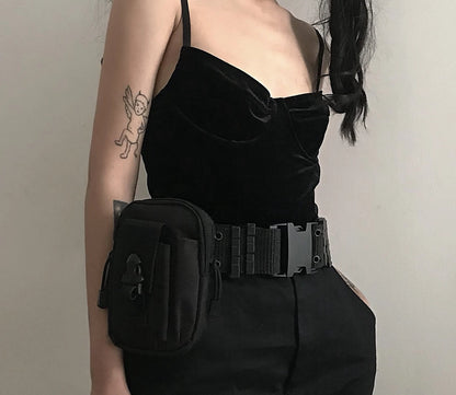 Gothic Techwear Belt Bag, Harness