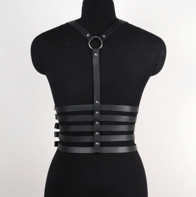 Agares -  Gothic PU Leather Chest Harness Belt