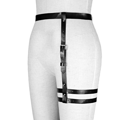 Buer - Gothic Thigh Harness , PU Leather Leg Harness, Garter