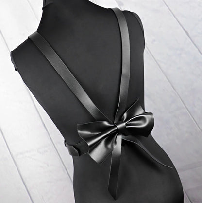 Oni - Gothic Bow Pu Leather Harness Belt